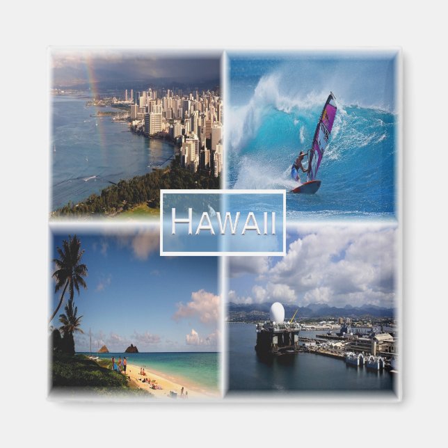zUS021 HAWAII, Mosaic, Honolulu, America, Fridge Magnet (Front)