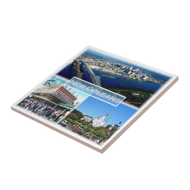 zUS023 NEW ORLEANS, Mosaic, Louisiana, Ceramic Tile (Side)
