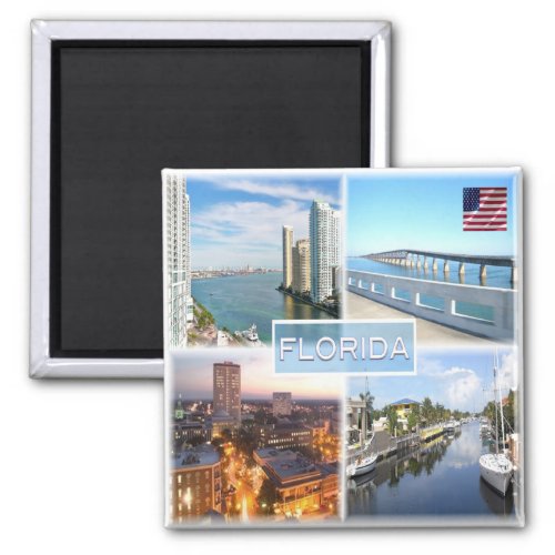 zUS025 FLORIDA Mosaic America Fridge Magnet