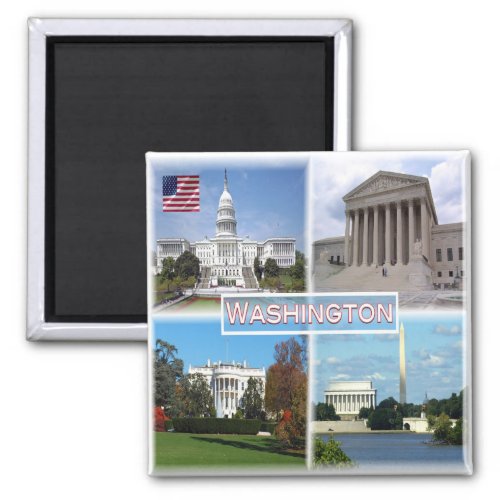 ZUS026 WASHINGTON Mosaic America Fridge Magnet