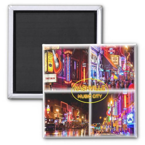 zUS027 NASHVILLE Music City Tennessee Fridge Magnet