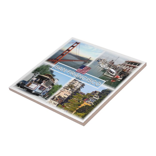 zUS029 SAN FRANCISCO, Mosaic, California, Ceramic Tile (Side)