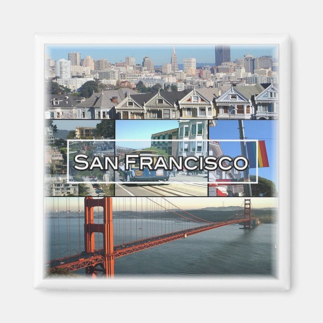 zUS032 SAN FANCISCO, Mosaic, California, Fridge Magnet (Front)