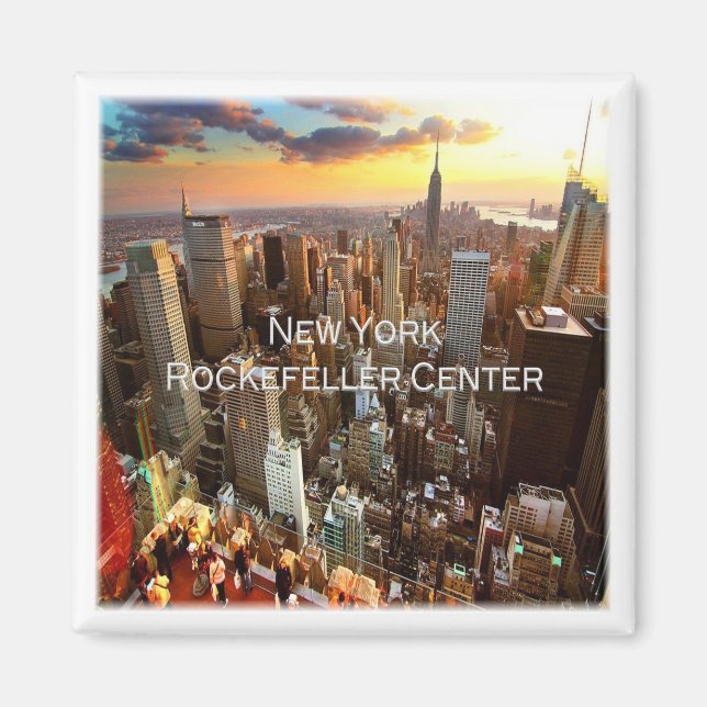 zUS034 ROCKEFELLER CENTER, New York, Fridge Magnet (Front)
