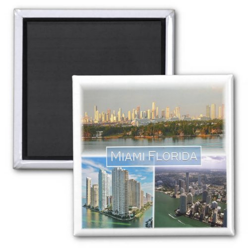 zUS038 MIAMI FLORIDA Mosaic America Fridge Magnet