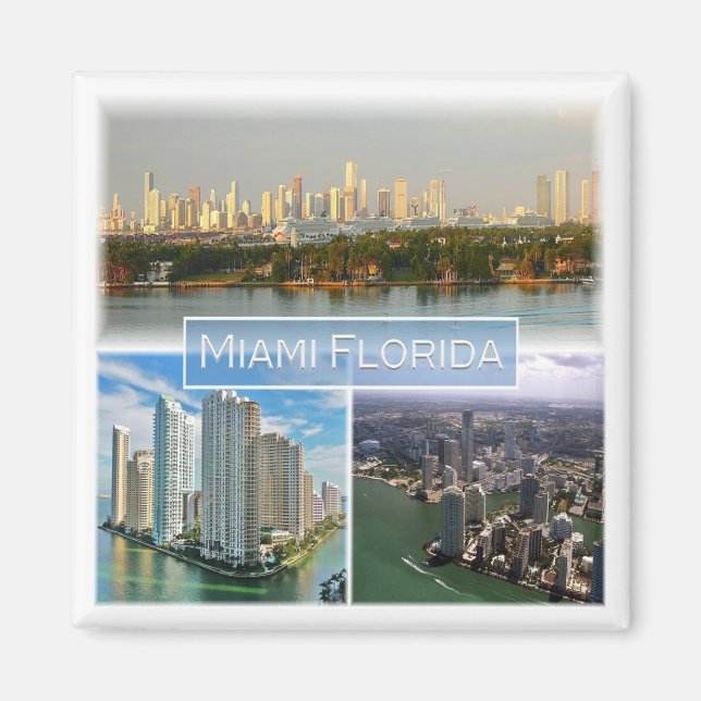 zUS038 MIAMI, FLORIDA, Mosaic, America, Fridge Magnet (Front)
