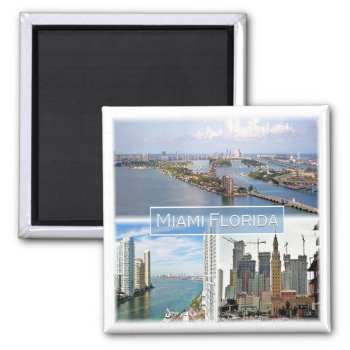 zUS039 MIAMI FLORIDA Mosaic America Fridge Magnet