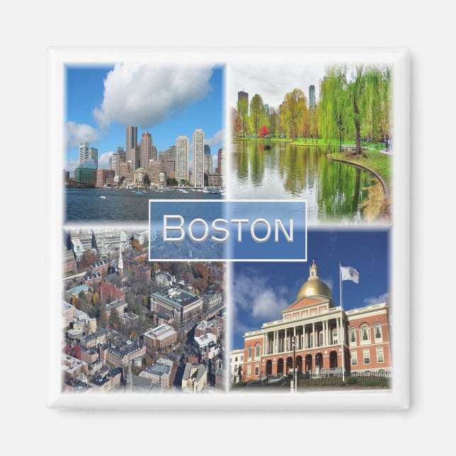 zUS041 BOSTON, Massachusetts, America, Fridge Magnet (Front)