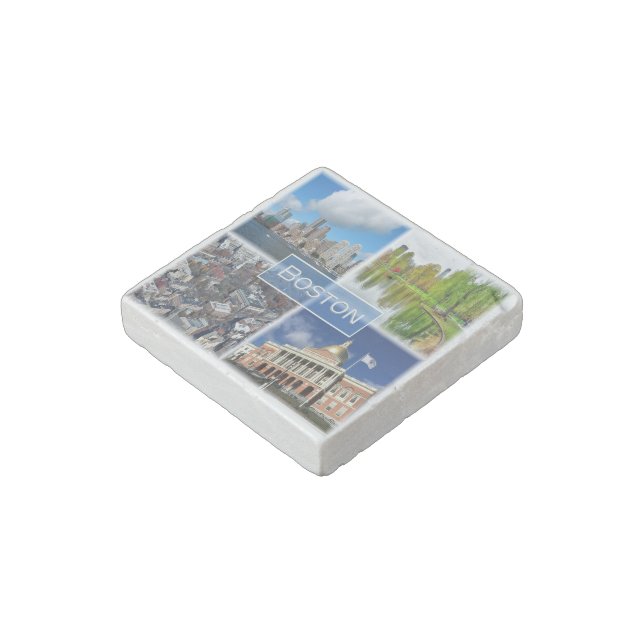 zUS041 BOSTON, Massachusetts, America, Stone Magnet (Angled)