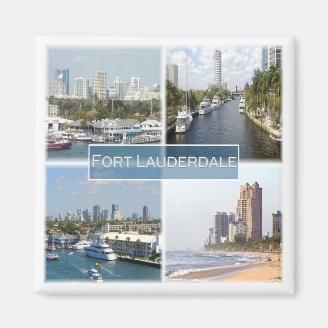 zUS044 MIAMI, FORT LAUDERDALE, Mosaic, Fridge Magnet (Front)
