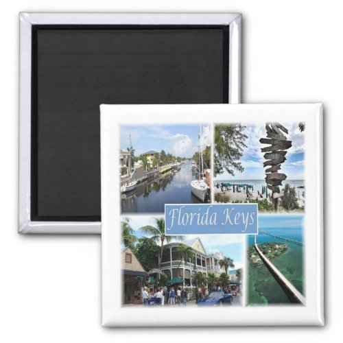 zUS050 FLORIDA KEYS Mosaic America Fridge Magnet