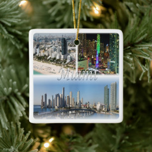 zUS053  MIAMI mosaic , Florida, America, Ceramic Ornament