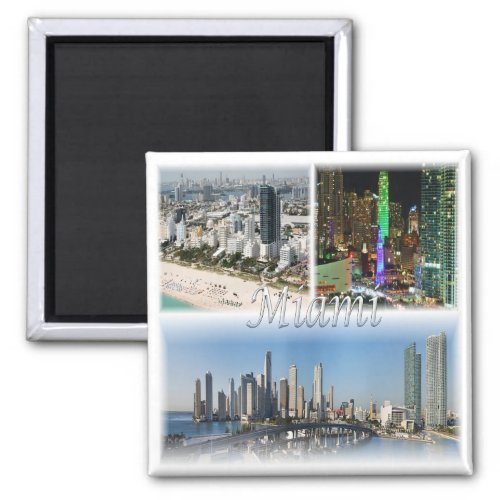 zUS053  MIAMI mosaic  Florida America Fridge Magnet