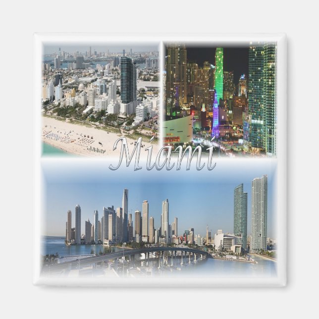 zUS053  MIAMI mosaic , Florida, America, Fridge Magnet (Front)