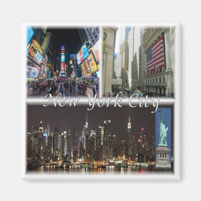 zUS055 NEW YORK City, Mosaic, America, Fridge Magnet (Front)