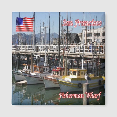 zUS074 SAN FRANCISCO Fisherman Wharf Fridge Magnet