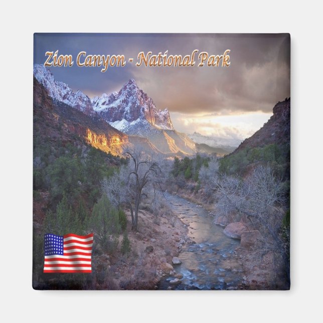 zUS116 ZION CANYON National Park, Utah, Fridge Magnet (Front)