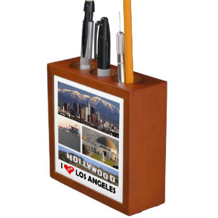 zUS169 LOS ANGELES I Love, Mosaic, Desk Organizer