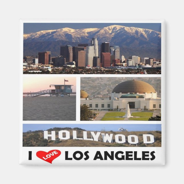 zUS169 LOS ANGELES I Love, Mosaic, Fridge Magnet (Front)