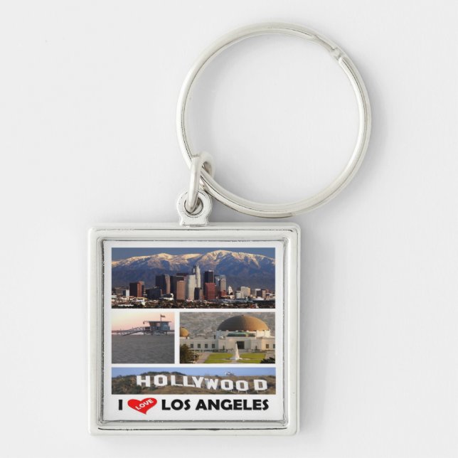 zUS169 LOS ANGELES I Love, Mosaic, Keychain (Front)