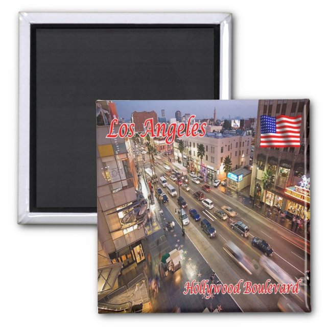 zUS170 HOLLYWOOD Boulevard,Los Angeles, Fridge Magnet (Front)