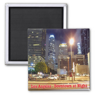 zUS174 LOS ANGELES, Downtown at Night, Fridge Magnet