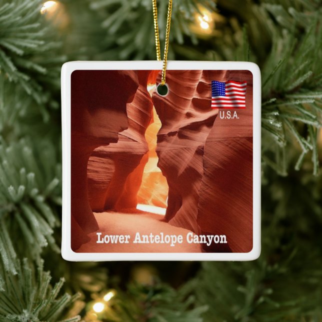 zUS191 ANTELOPE CANYON, Arizona, America, Ceramic Ornament (Tree)