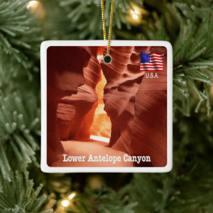 zUS191 ANTELOPE CANYON, Arizona, America, Ceramic Ornament
