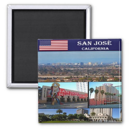 zUS202 SAN JOSE Mosaic California Fridge Magnet