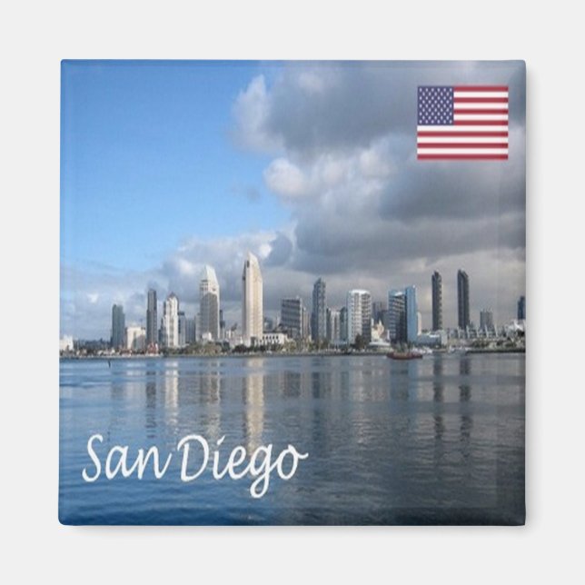 zUS203 SAN DIEGO, Skyline, California, Fridge Magnet (Front)