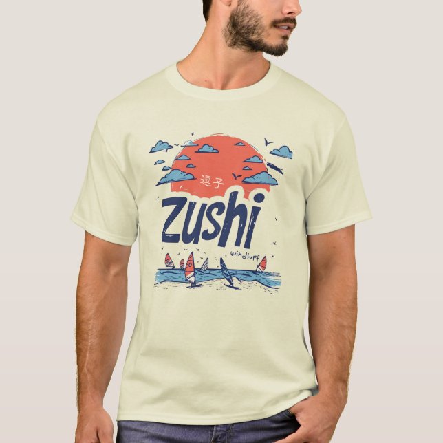 Zushi Beach Windsurfing Paradise Tee (Front)