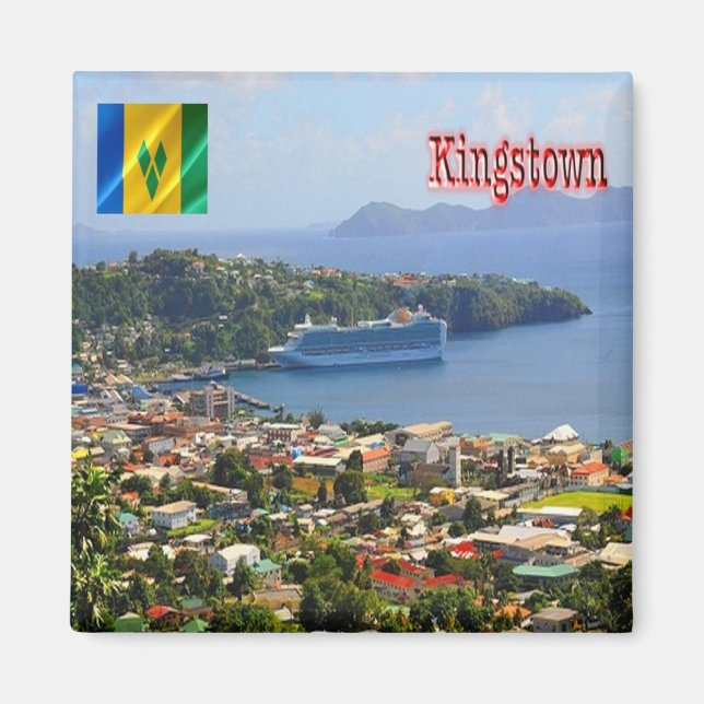 ZVC006 KINGSTOWN, Saint Vincent Grenadines, Fridge Magnet (Front)