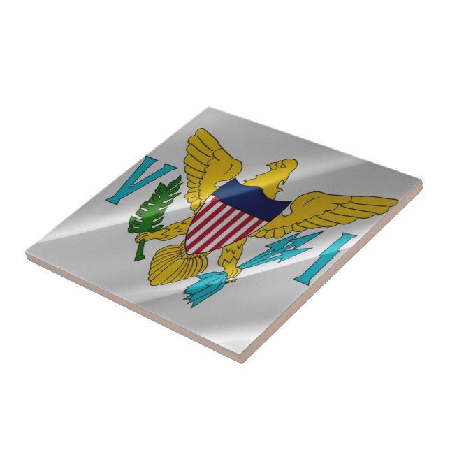 zVI002 VIRGIN ISLANDS, Waving Flag, America,  Ceramic Tile (Side)