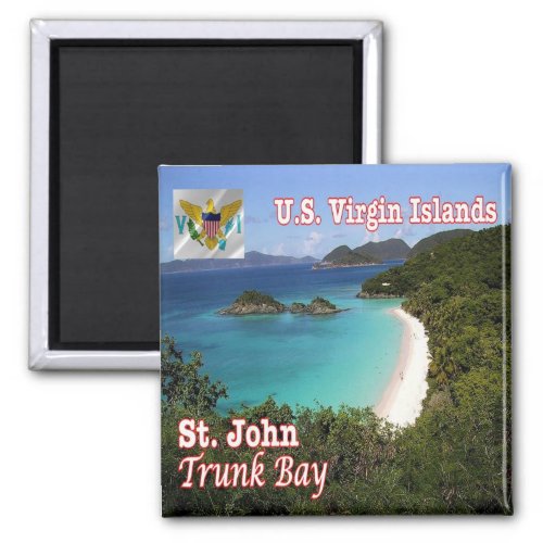 ZVI011 ST JOHN Trunk Bay Viegin Islands Fridge Magnet