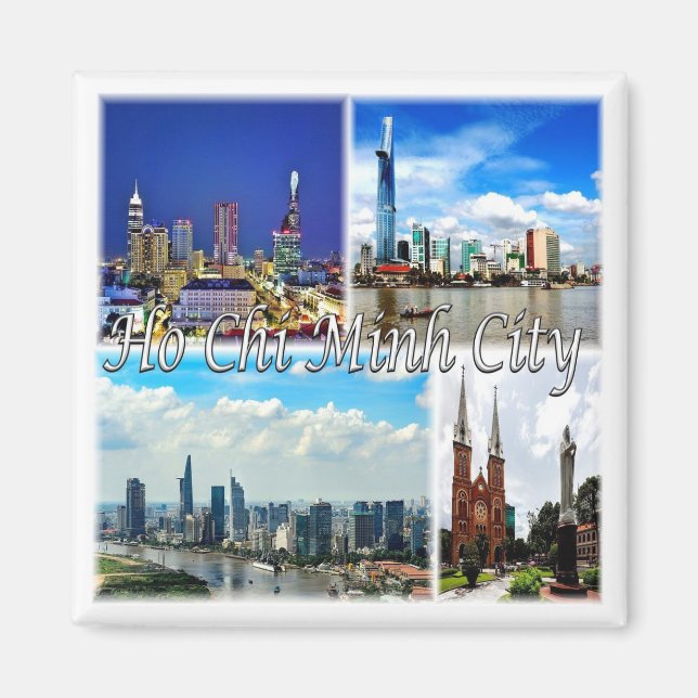 zVN013 HO CHI MINH City SAIGON, Mosaic, Fridge Magnet (Front)