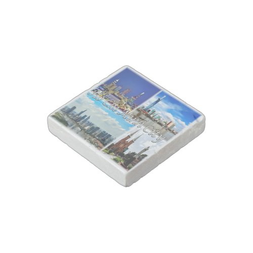 zVN013 HO CHI MINH City SAIGON Mosaic Stone Magnet