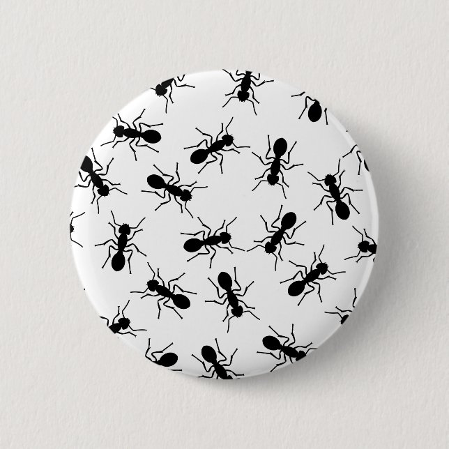 Zwarte mieren, mierennest. Halloween feest Button (Front)