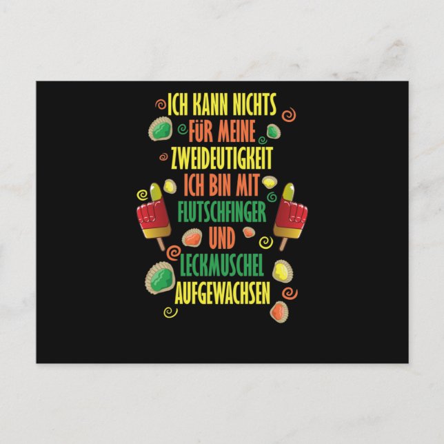 zweideutige Sprüche / Flutschfinger & Leckmuschel Postcard (Front)