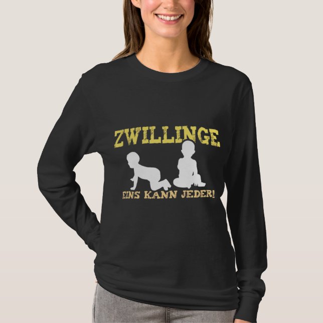 Zwillinge Eins Kann Jeder Papa Baby Father Mother  T-Shirt (Front)