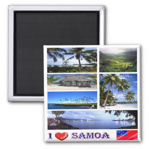 ZWS003 SAMOA I LOVE Mosaic Oceania Fridge Magnet
