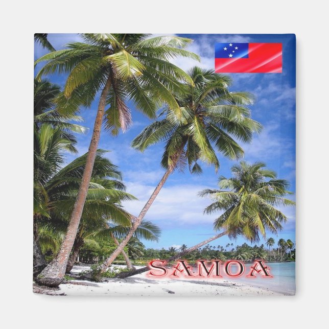zWS010 LEFAGA, Paradise Beach, SAMOA, Fridge Magnet (Front)