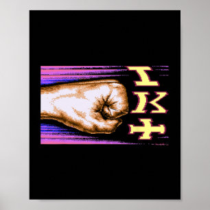 Zx Spectrum C64 Karate 8-bit Retro Poster