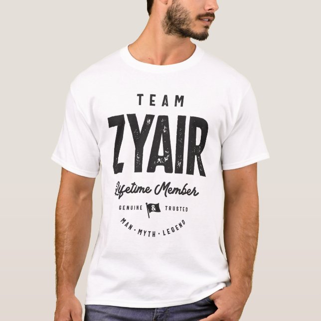 Zyair Lifetime Member Personalized Name Zyair T-Shirt (Front)