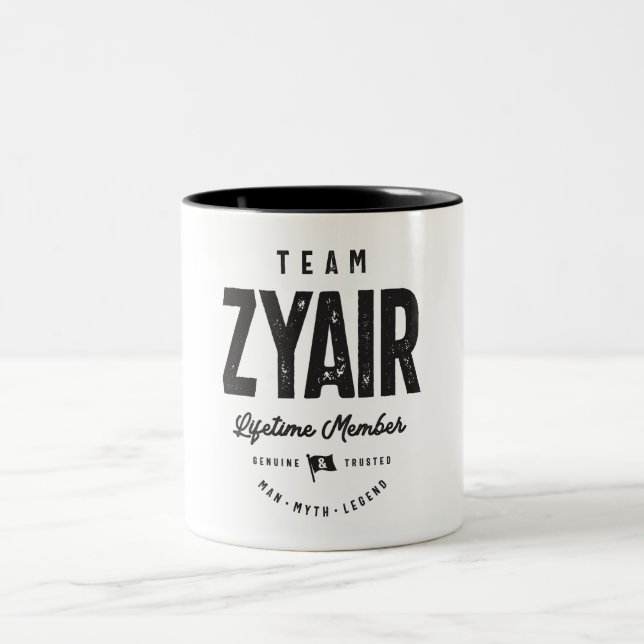 Zyair Lifetime Member Personalized Name Zyair Two-Tone Coffee Mug (Center)
