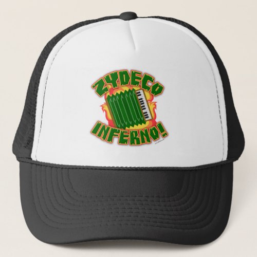Zydeco Inferno Epic Music Genre Cartoon Style Trucker Hat