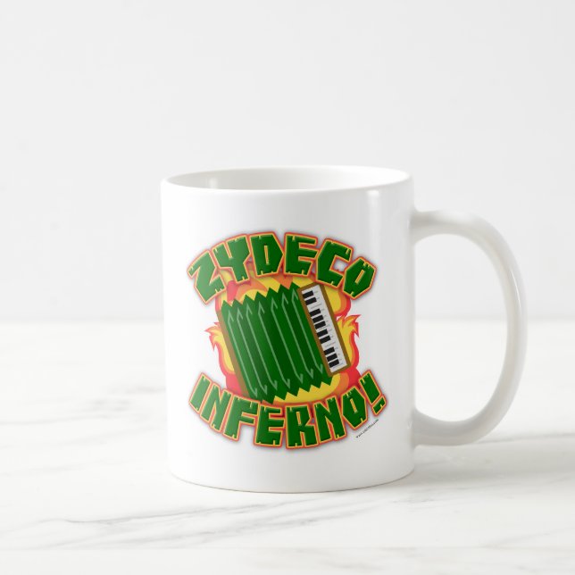 Zydeco Inferno Fun Music Genre Cartoon Design Coffee Mug (Right)