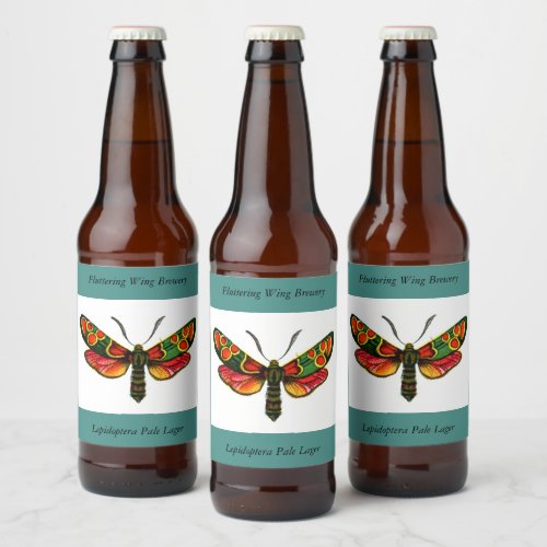 Zygaena carniolica _ The Crepuscular Burnet Moth Beer Bottle Label