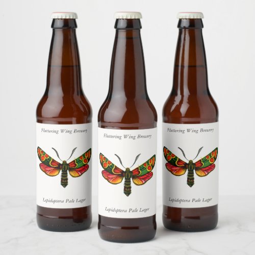 Zygaena carniolica _ The Crepuscular Burnet Moth Beer Bottle Label