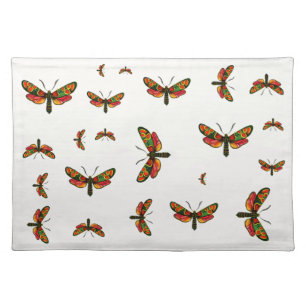 Zygaena carniolica - The Crepuscular Burnet Moth Cloth Placemat