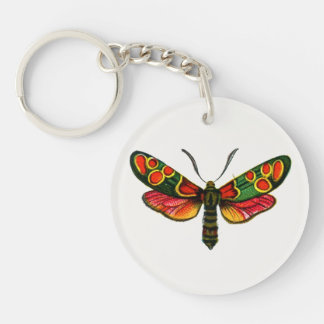 Zygaena carniolica - The Crepuscular Burnet Moth Keychain